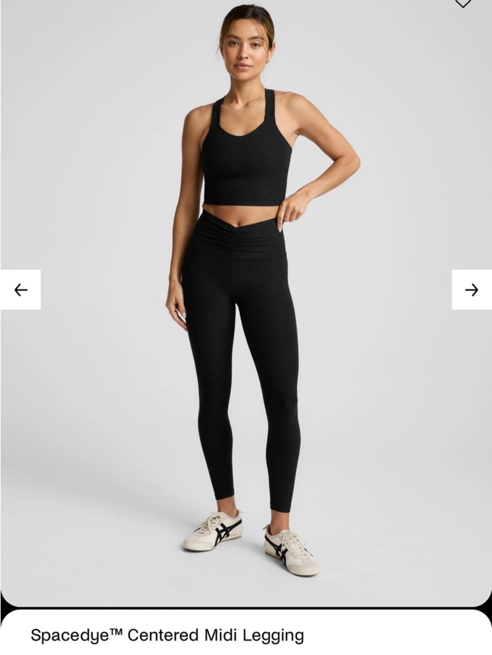Beyond Yoga Spacedye™ Centered Midi Legging in darkest night